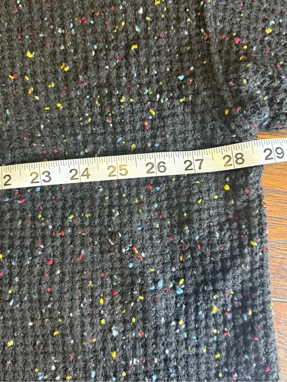 Black Speckled Chunky Knit Henley Sweater XXL Boho Chic Cozy Winter Pullover